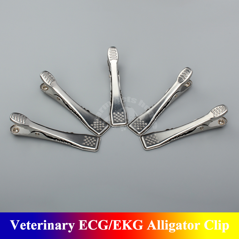 Vet Tech Accessories - 5 Stück Veterinär-EKG-Krokodilklemmen Wiederverwendbare Tier-EKG-Klemmen für