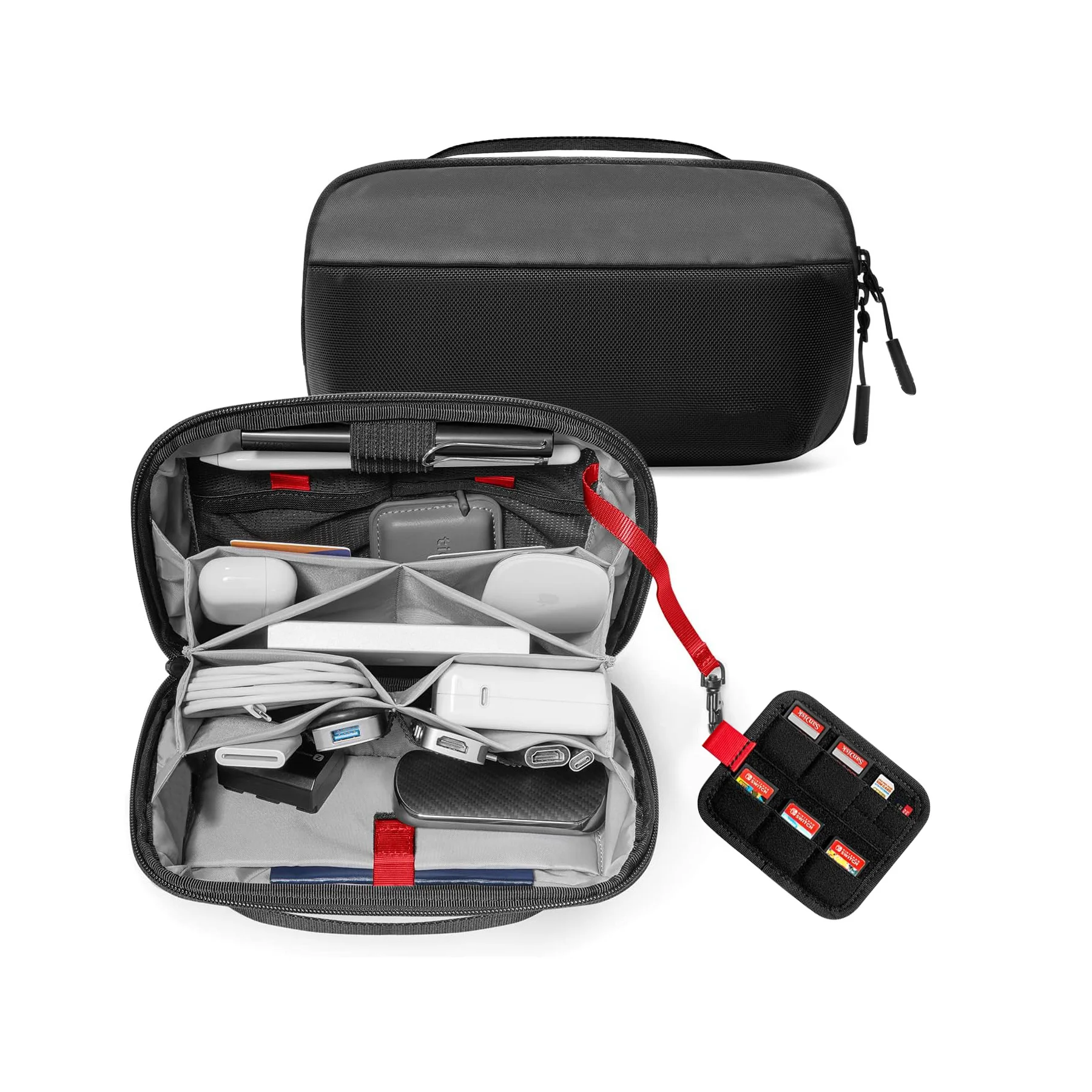 Tech Accessories Travel Case - Reise-Technik-Organizer-Tasche, Wasserabweisende Mehrzweck-Elektronikzubehörtasche für Kabel, Ladegeräte