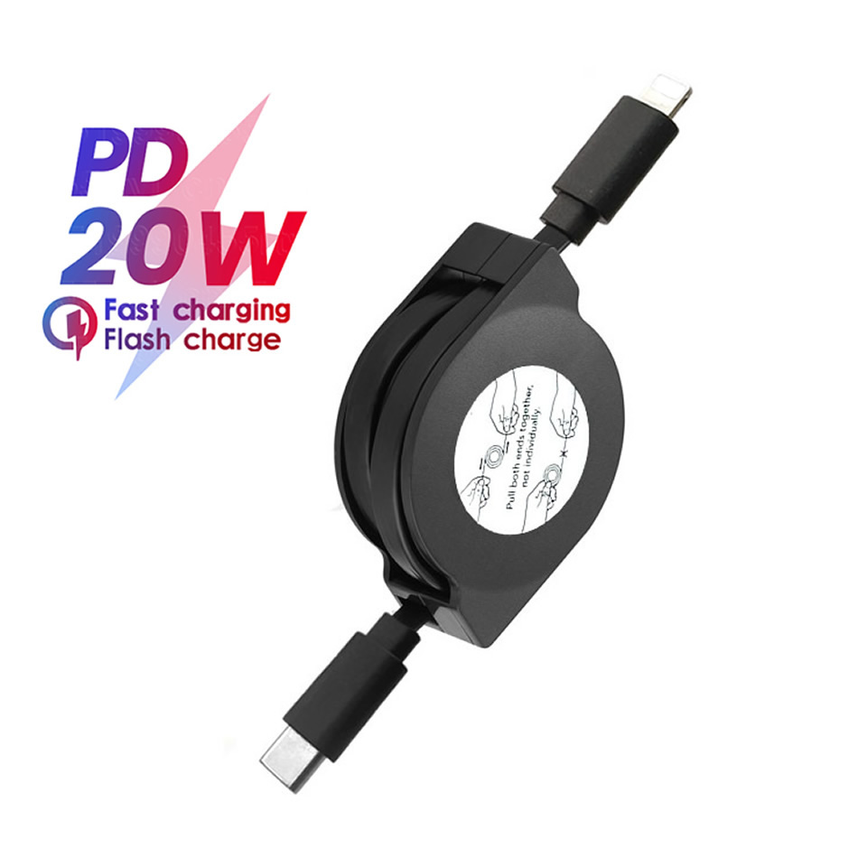 Tech Accessories Apple - Einziehbares pd 20w schnell ladekabel für