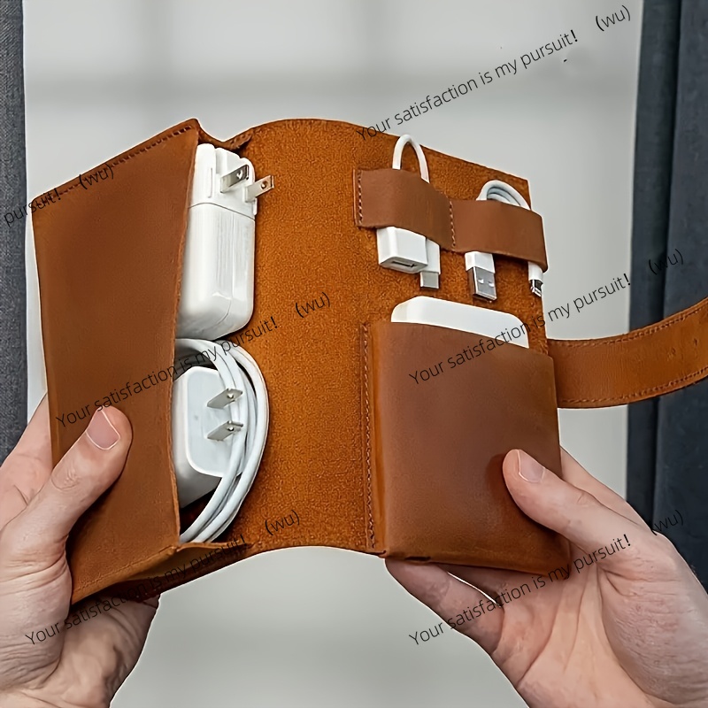 Tech Accessories Travel Case - 1 Stück PU-Leder-Organizer mit mehreren Fächern,