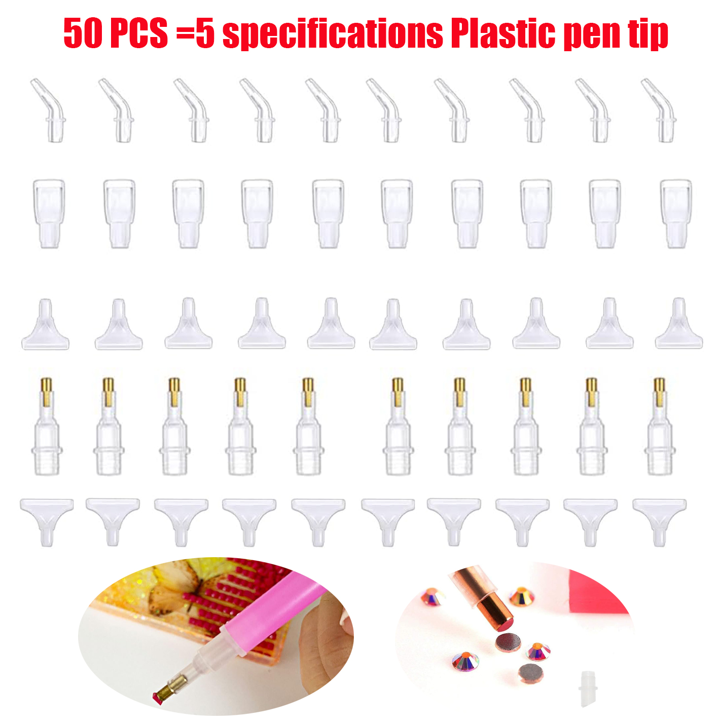 Useful Tech Accessories - 50 Stück Diamantmalerei-Stiftspitzen, Multi-Placer-Köpfe und Spitzen