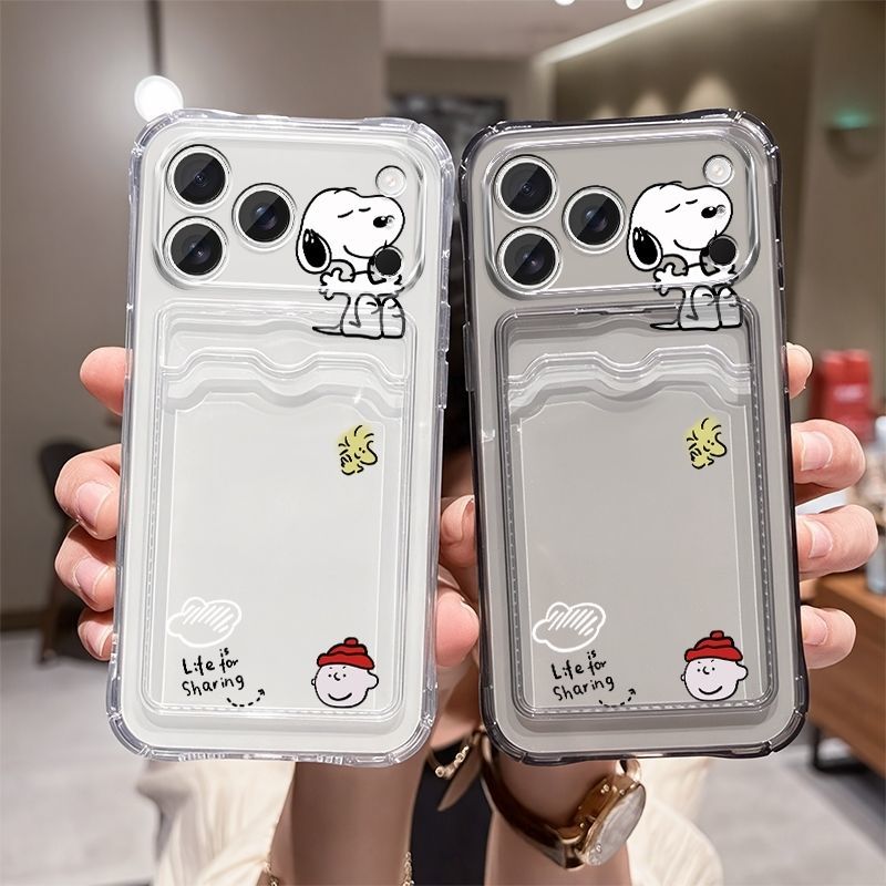Mobile Tech Accessories - Anime Snoopy Weiche Kartenfach-Handyhülle Schutzhülle für