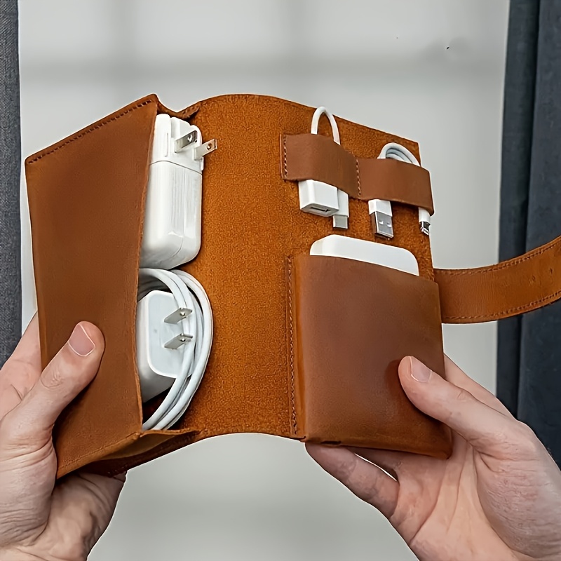 Tech Accessories Travel Case - 1 Stück PU-Leder-Organizer mit mehreren Fächern,