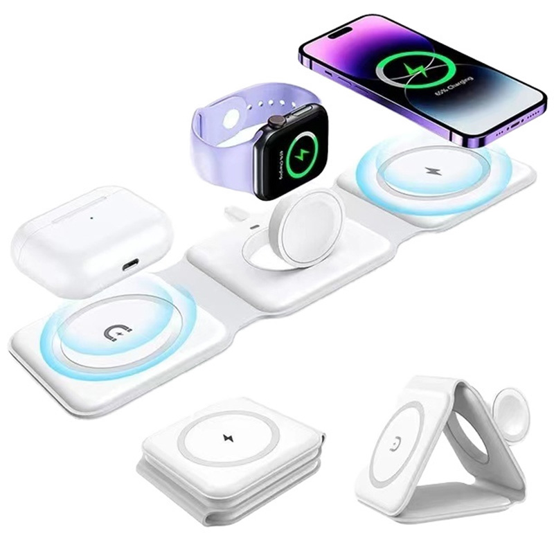 Wireless Charger 3 In 1 - 3-in-1 magnetisches faltbares kabelloses Ladegerät, 15