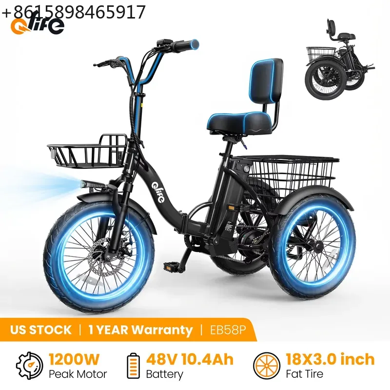 Tech Q - Qlife Triker 2.0 Faltbares Elektro-Dreirad, 1200W
