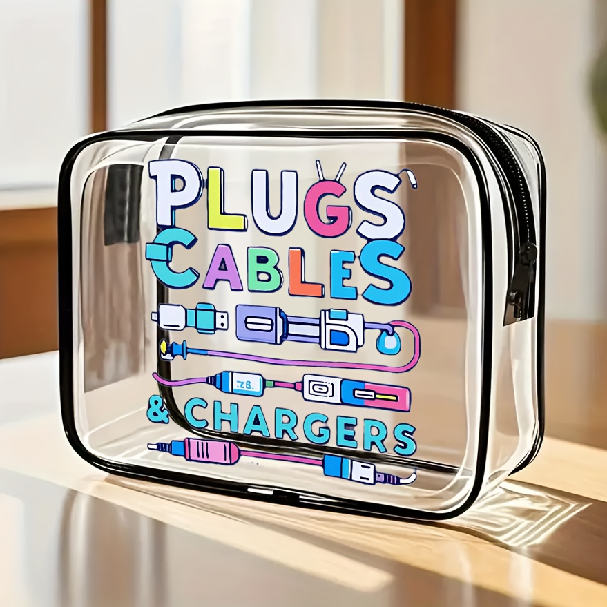 Tech Accessories Travel Case - 1 Stück Große Transparente Kabelorganizer-Tasche, 