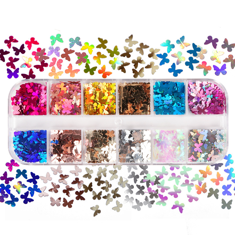 Tech Accessories & Gadgets - Mix Farbe Fluoreszierende Schmetterling Glitter Wimpern