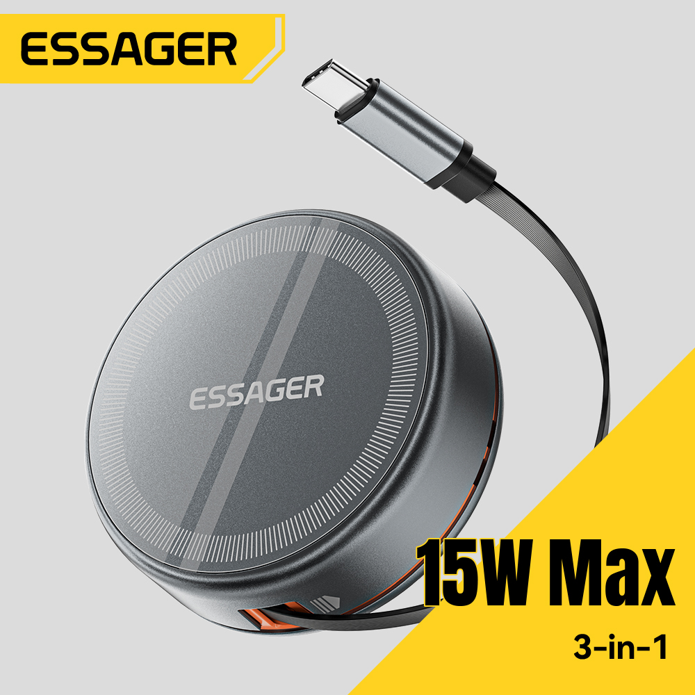 Wireless Charger 3 In 1 - Essager 15 W 3-in-1 magnetisches kabelloses