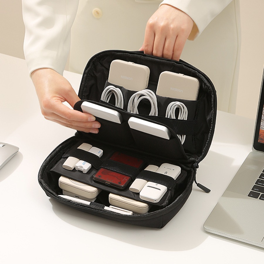 Tech Accessories Travel Case - Tragbare Reise-Kabelorganizer Elektronik-Aufbewahrungstasche für Kabel Ladegeräte