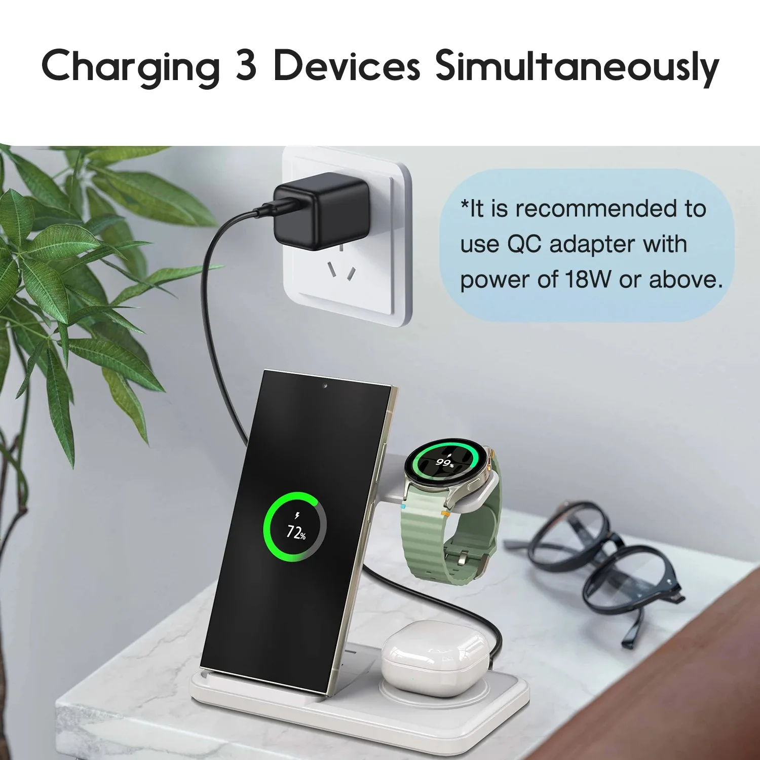 Desktop 3-in-1 Drahtlose Lades – Wireless Charger 3 In 1 Bewertung und Preis