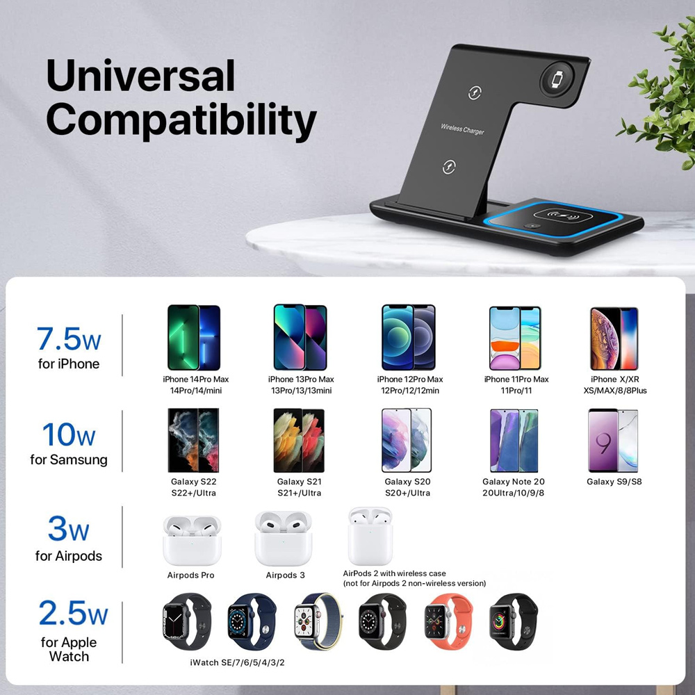 Kabelloser Ladegerät-Halter, 3 – Wireless Charger 3 In 1 Bewertung und Preis