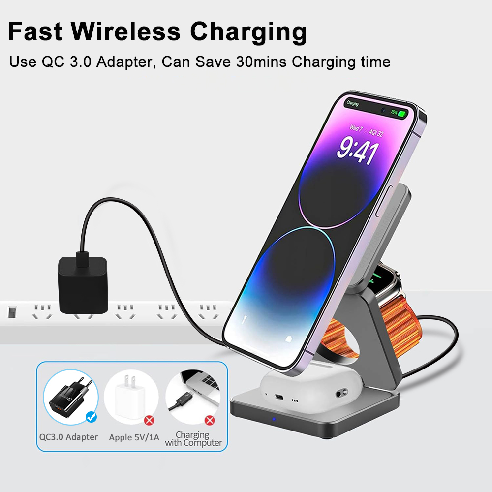 3-in-1 faltbarer magnetischer  – Wireless Charger 3 In 1 Bewertung und Preis