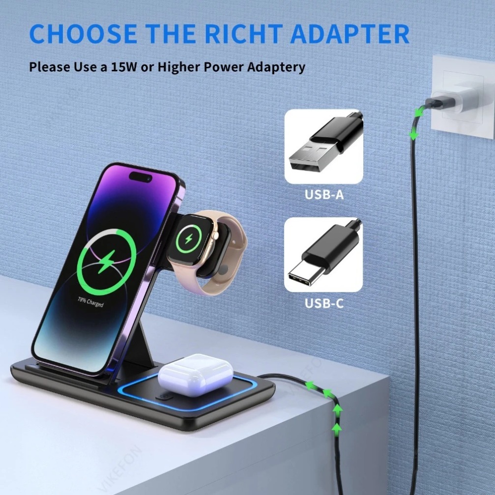 Faltbare 3-in-1 Kabellose Lade – Wireless Charger 3 In 1 Bewertung und Preis